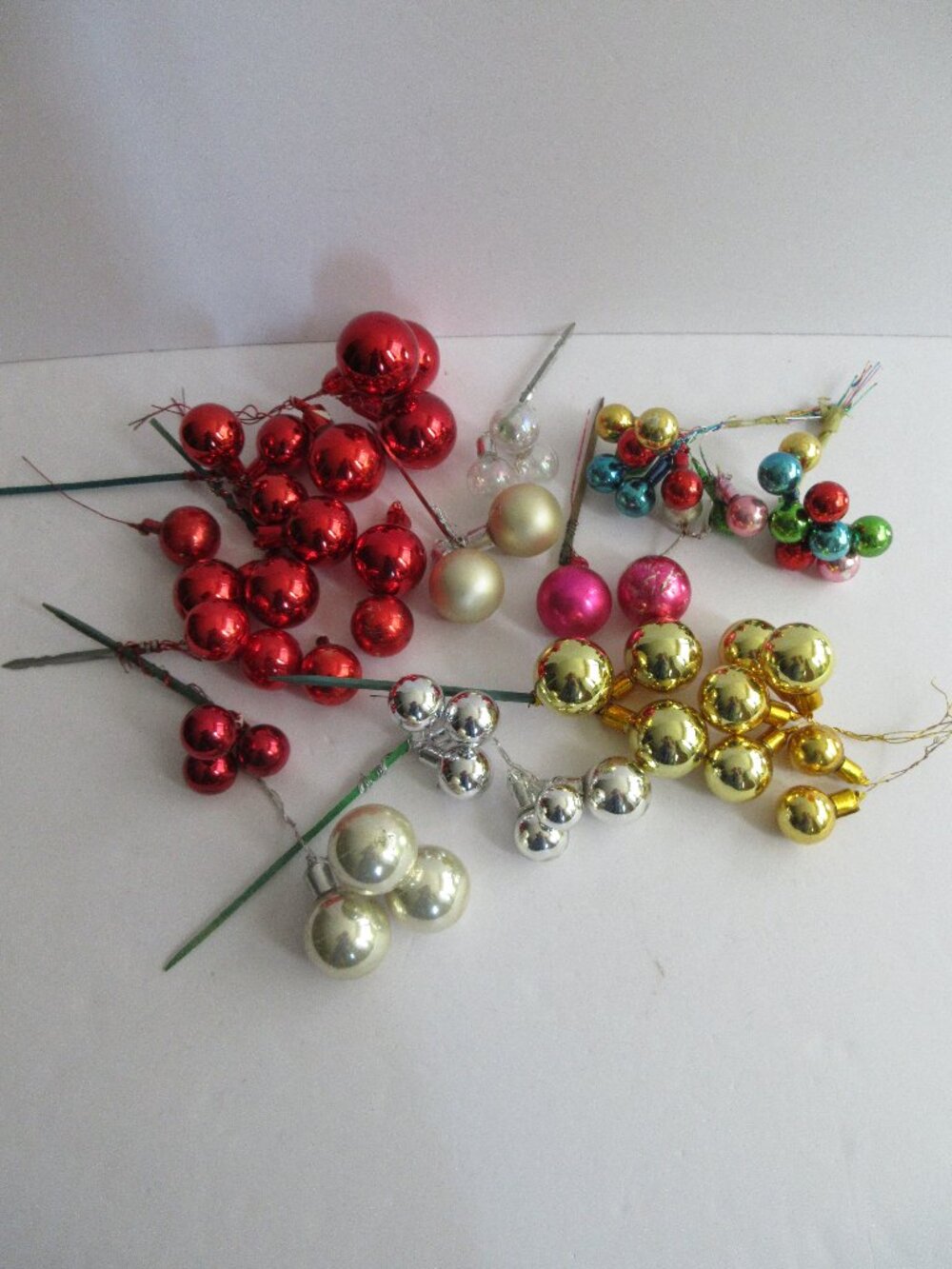 Glass Christmas Balls Floral Picks Assorted Colors & Sizes Crafting, Decorating